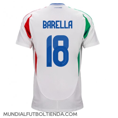 Camiseta Italia Nicolo Barella #18 Segunda Equipación Replica Eurocopa 2024 mangas cortas